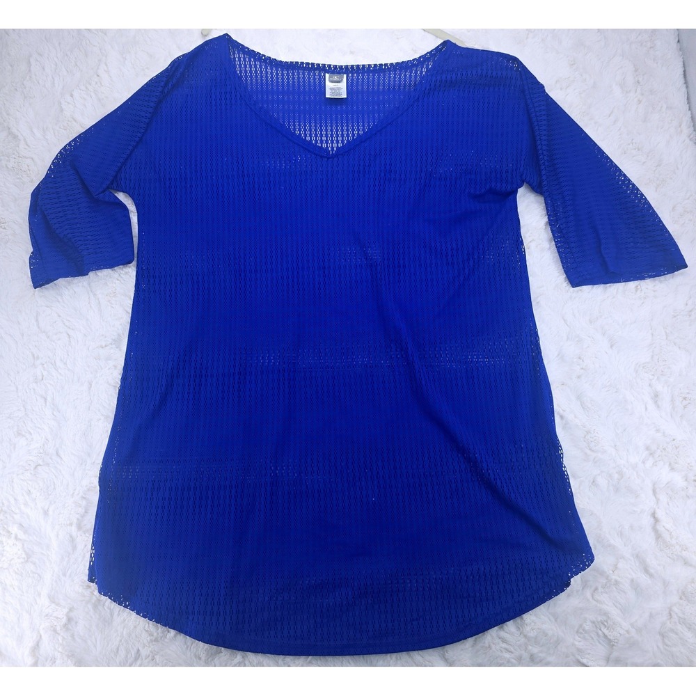 O'Neill Royal Blue Mesh V-Neck Swim Cover Up Dress Womens Size M/L A72040452
